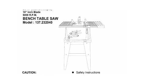 Companion 137232040 Table Saw Owner's Manual | Manualzz
