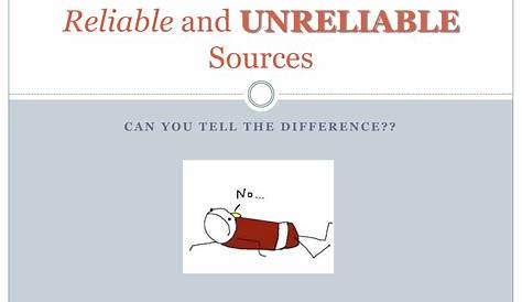 reliable vs unreliable sources worksheet