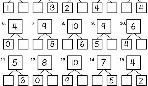 Number Bond Fluency Math Mountain Fact Family Worksheets Addition