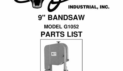 GRIZZLY G1052 SAW PARTS LIST | ManualsLib