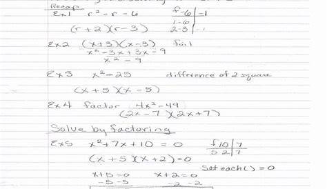 factor trinomials worksheet answers