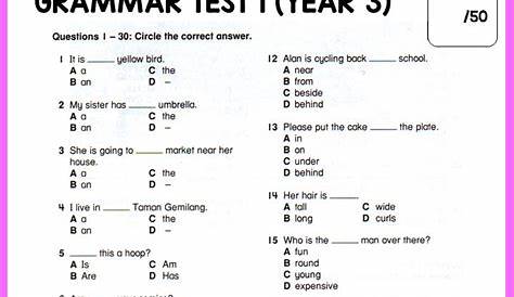 grammar year 3 worksheets