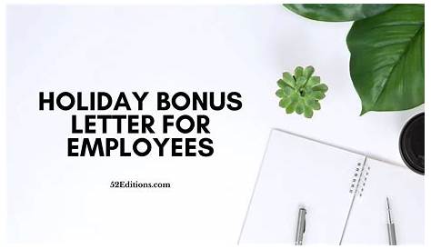 Holiday Bonus Letter For Employees (Sample) // Get FREE Letter