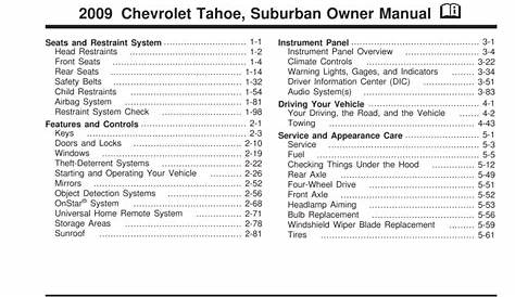 2009 CHEVY TAHOE OWNERS MANUAL PDF