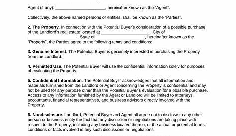 Free Real Estate Buyer Non-Disclosure Agreement (NDA) Template - PDF