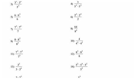 multiplying and dividing exponents worksheets