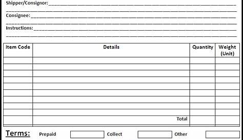 5 Free Bill of Lading Templates - Excel PDF Formats