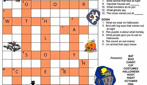 halloween crosswords printable