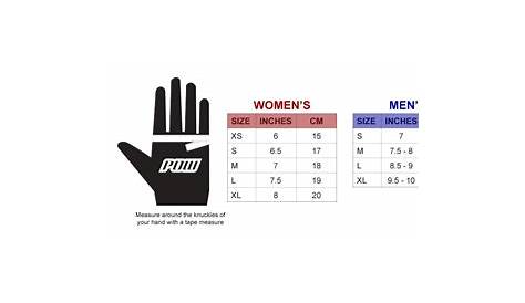 golf glove size chart women's