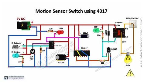 motion sensor circuit diagram for lighting