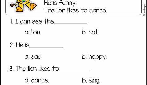 kindergarten reading comprehension worksheets pdf free worksheets - reading comprehension