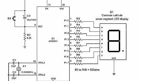 circuit diagram for seven segment display