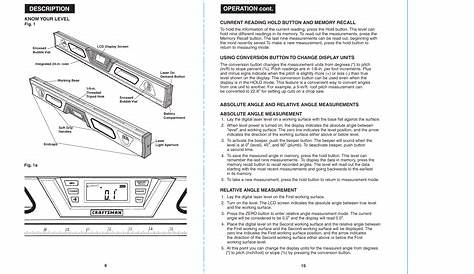 craftsman laser level manual