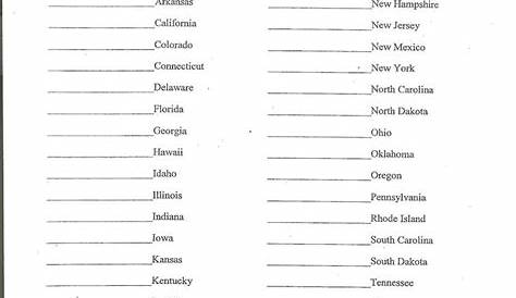 States and Capitals Matching Worksheet | Worksheet for Education