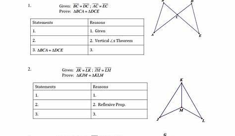 geometry worksheets triangle congruence proofs