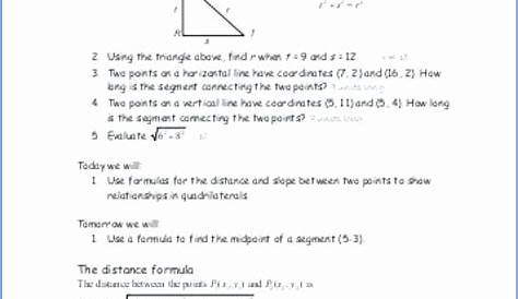the distance formula worksheet
