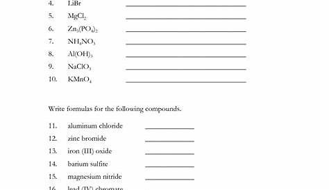 formulas for ionic compounds worksheet