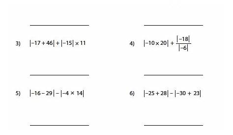 Absolute Value Worksheets - Addition Worksheets Pictures 2020