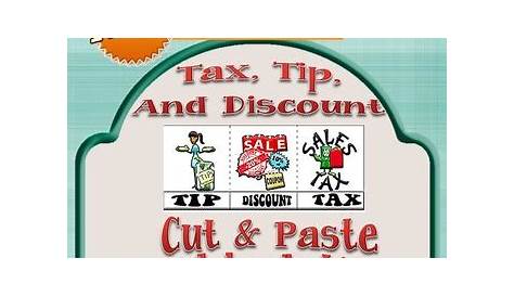 Tax. Tip, Discount Cut & Paste Foldable Activity +FREE WORKSHEET