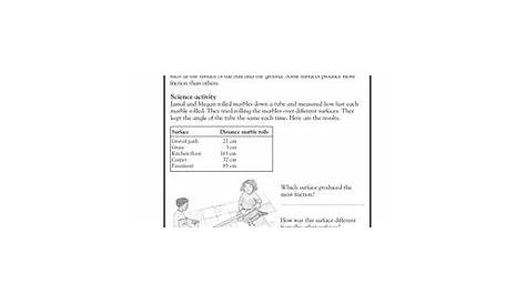 force and friction worksheet