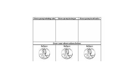 penny cleaning experiment worksheet
