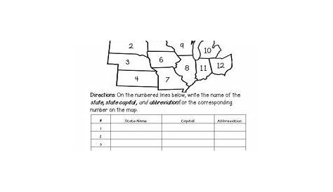 midwest states and capitals worksheet