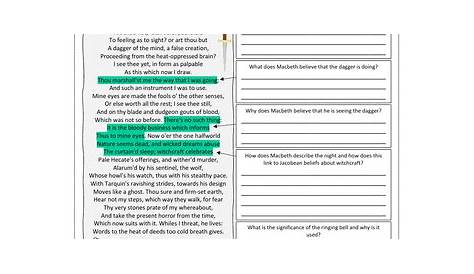 macbeth worksheets with answers pdf