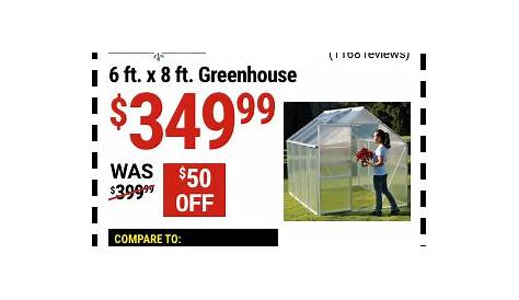 ONE STOP GARDENS 6 ft. x 8 ft. Greenhouse for $349.99 – Harbor Freight