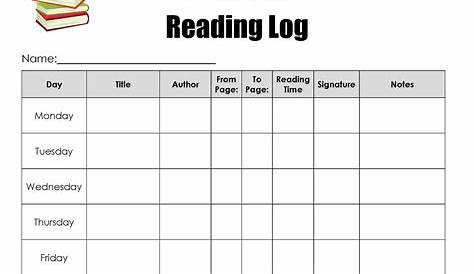 Free Printable Reading Chart Templates | Many Designs Available