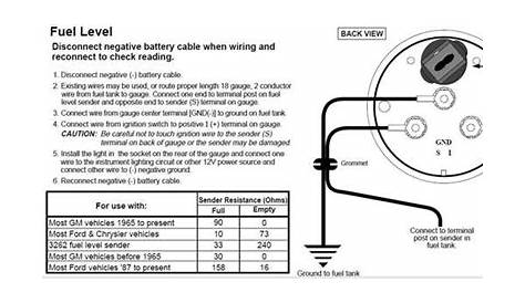 how to wire autometer fuel gauge