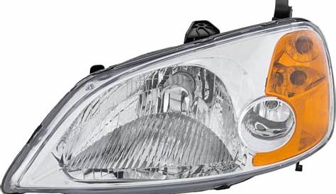 Replacement® 2001 Honda Civic - Headlight - Driver Side, For Sedan, With Bulb(s) 20-5950-00