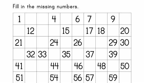 missing numbers worksheet 130