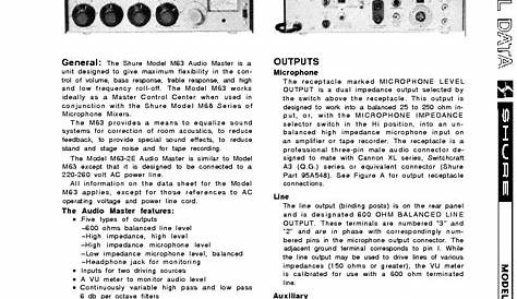 SHURE PG4 Service Manual download, schematics, eeprom, repair info for