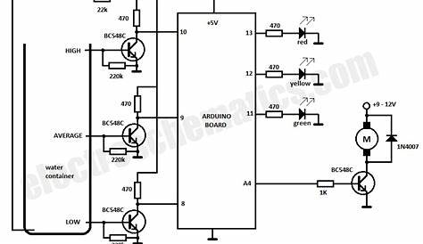 water level sensor arduino circuit diagram