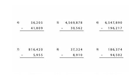 subtraction of large numbers