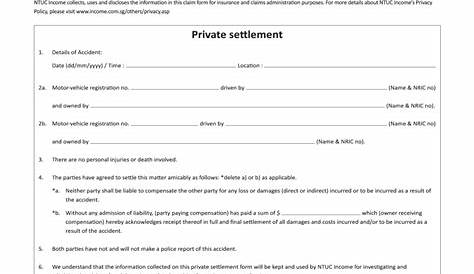 car accident private settlement letter sample