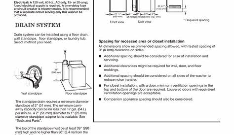 Maytag MVWB750WB Dimension Guide User Manual | 1 page | Also for