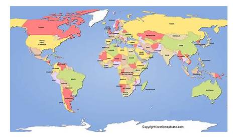 simple printable world map