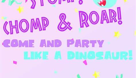 Dinosaur Birthday Invitations - Free Printable * Party with Unicorns
