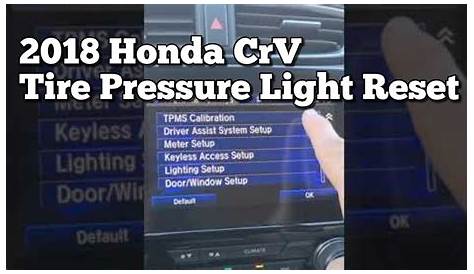 2018 Honda CRV Tire pressure light reset tpms #shorts - YouTube