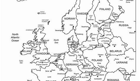 map of europe worksheet