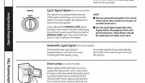About the dryer features | GE 175D1807P596 User Manual | Page 8 / 16