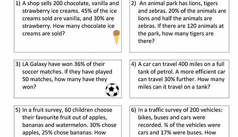 percentage word problems worksheet with answers