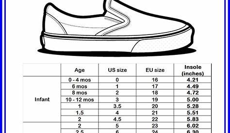shop vans shoes size chart