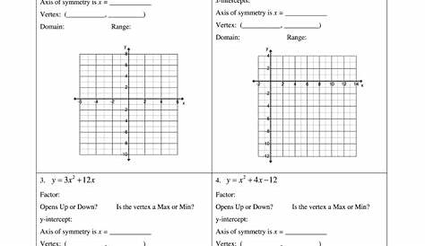 graphing quadratics worksheet