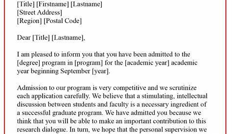 sample thank you letter for admission acceptance