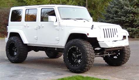 2015 JEEP WRANGLER UNLIMITED CUSTOM LIFTED WHITE LEATHER 4X4