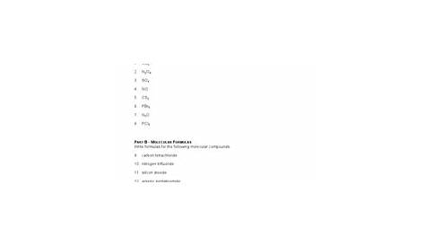 molecular compounds worksheet answers