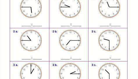 Telling time worksheets for 2nd grade