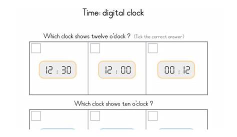 Time Clock Worksheets for Kindergarten | Free Printable Worksheets for